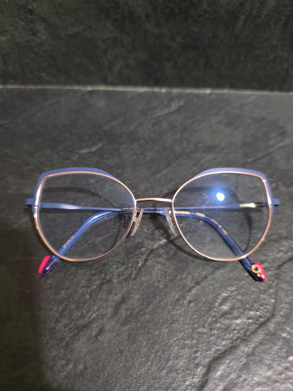 Etnia Barcelona Aleksandra PGBL 51-19-143 Blue Rose Gold Cat Eye Eyeglasses
